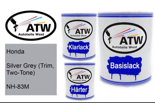 Honda, Silver Grey (Trim, Two-Tone), NH-83M: 1L Lackdose + 1L Klarlack + 500ml Härter - Set, von ATW Autoteile West.